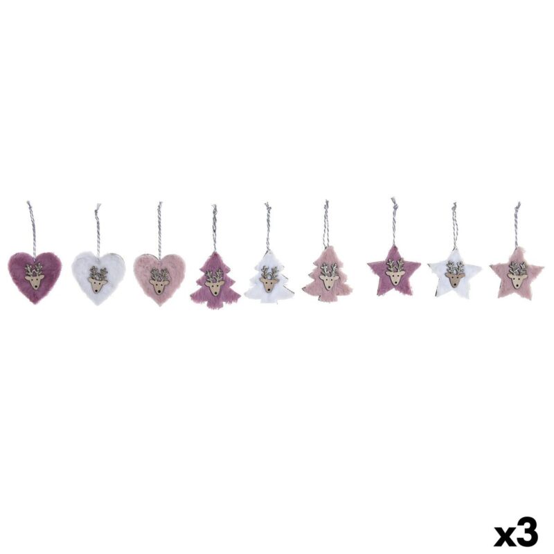 Set Adornos de Navidad DKD Home Decor Poliéster (22 x 8 x 1 cm) (3 Unidades)