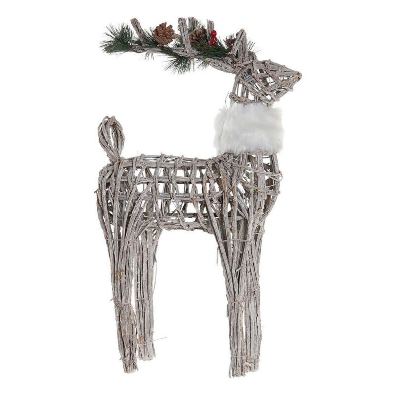S3035862_0 Adorno Navideño DKD Home Decor Blanco Reno 33 x 14 x 60 cm