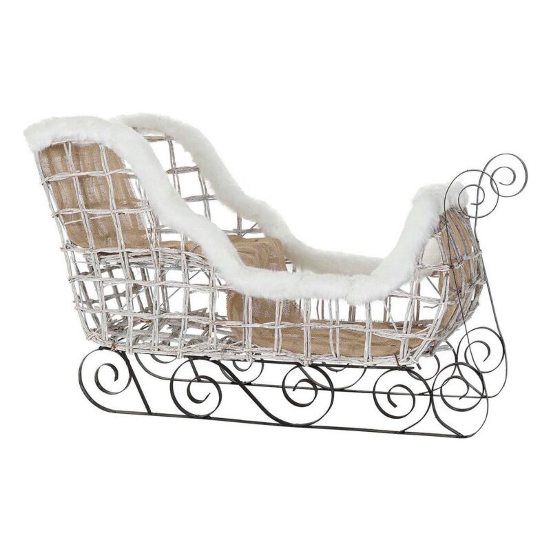 S3035866_0 Adorno Navideño DKD Home Decor Luz LED Trineo Blanco 90 x 46 x 62 cm