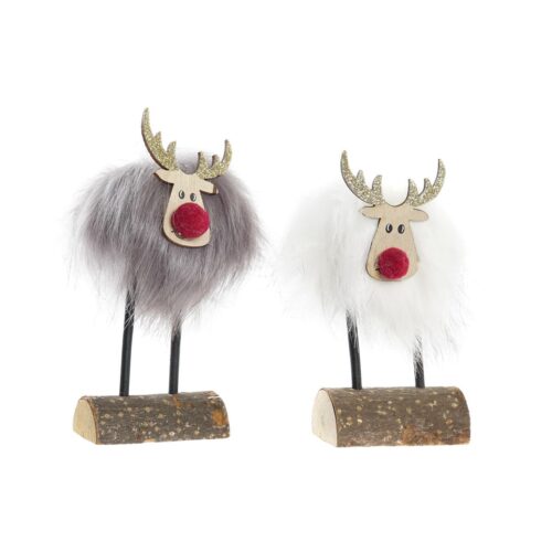 Adorno Navideño DKD Home Decor Poliéster Reno (7 x 5 x 16 cm) (2 Unidades)