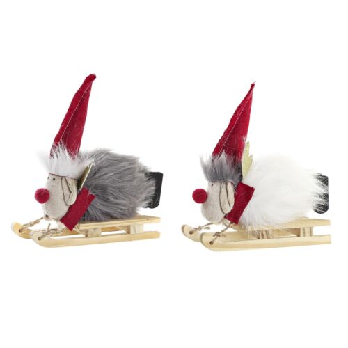 Adorno Navideño DKD Home Decor Poliéster Reno (15 x 5,5 x 16,5 cm) (2 Unidades)