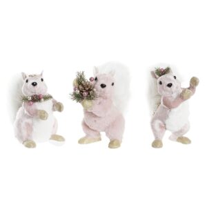 S3036125_0 Adorno Navideño DKD Home Decor Poliéster Ardilla (13 x 16 x 21 cm) (3) (3 Unidades)