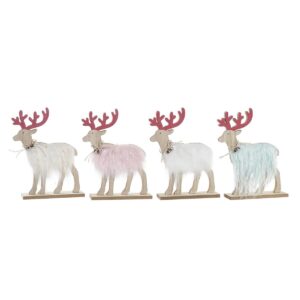 S3036147_0 Adorno Navideño DKD Home Decor Poliéster MDF Reno (23 x 5 x 16 cm) (4 Unidades)