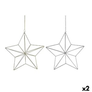 Adorno Navideño DKD Home Decor Metal Estrella (2 Unidades) (30 x 11 x 30 cm)