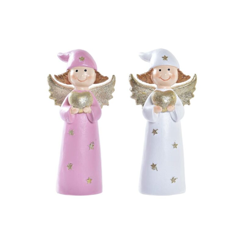 S3036248_0 Adorno Navideño DKD Home Decor Porcelana Ángel (7 x 5 x 14 cm) (2 Unidades)
