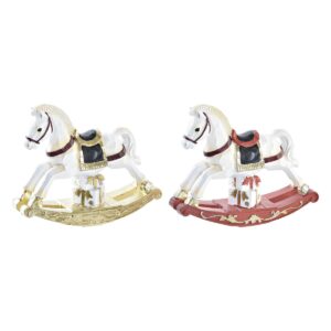Adorno Navideño DKD Home Decor Caballo Resina (14 x 4 x 11 cm) (2 Unidades)