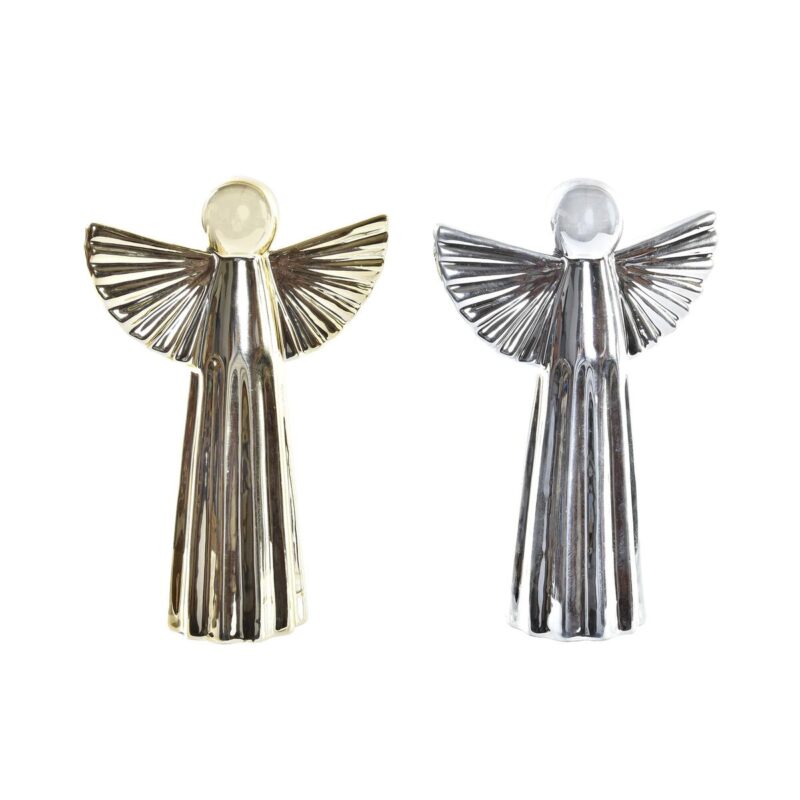 S3036263_0 Adorno Navideño DKD Home Decor Porcelana Ángel (13 x 5 x 17 cm) (2 Unidades)