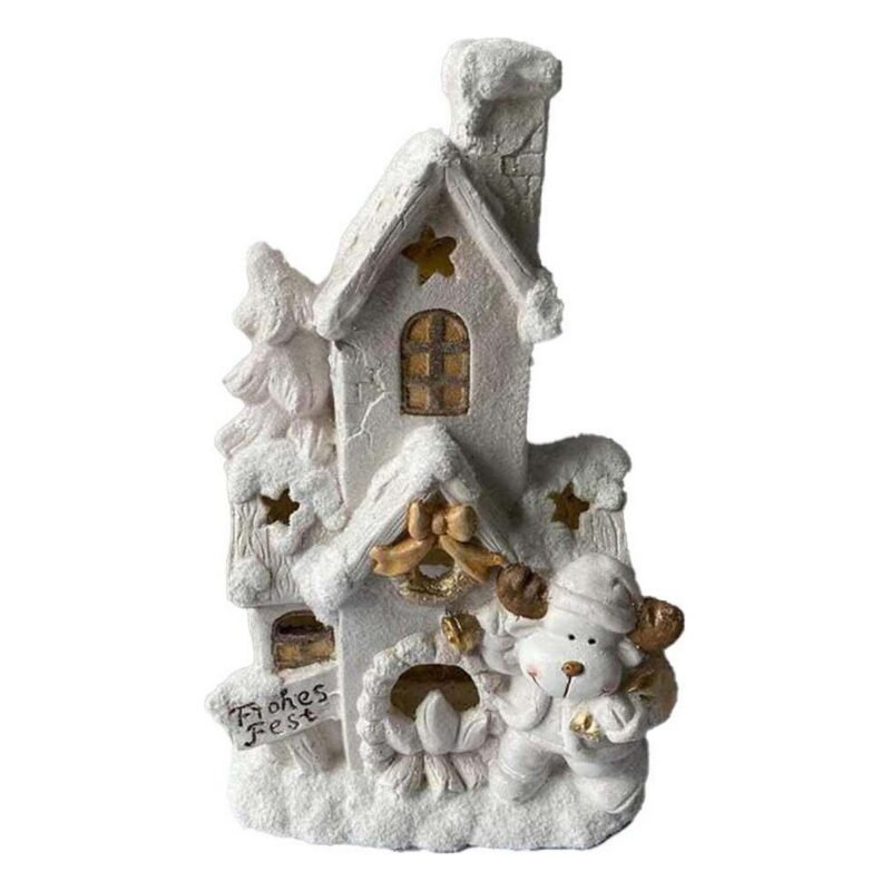 S3036293_0 Adorno Navideño DKD Home Decor Casa Blanco Nevado 32 x 21 x 52 cm