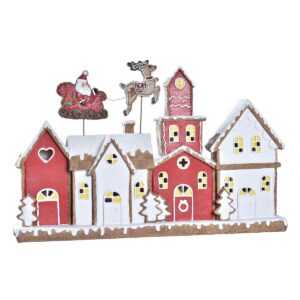 S3036353_0 Adorno Navideño DKD Home Decor Casa Blanco Rojo Resina 41 x 7,5 x 27 cm