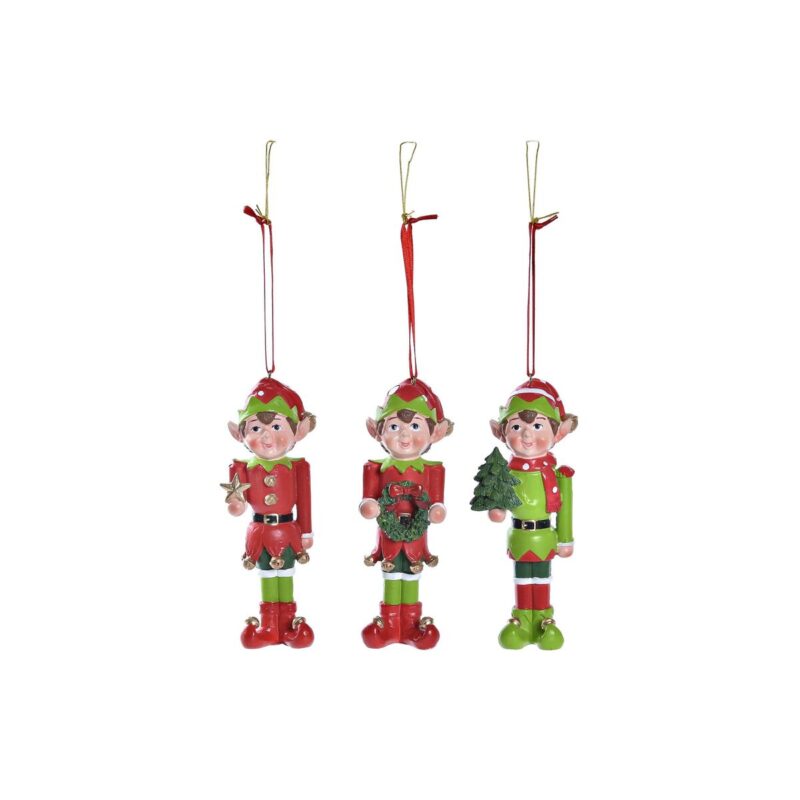 Adorno Navideño DKD Home Decor Resina Elfo (5 x 4 x 14 cm) (3 Unidades)