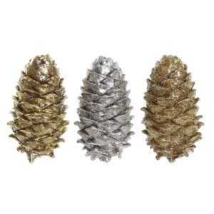 S3036392_0 Adorno Navideño DKD Home Decor Piña Resina (13 x 7,5 x 7,5 cm) (3) (3 Unidades)