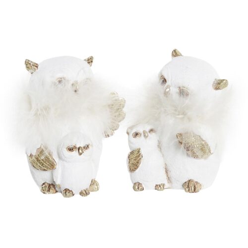 Adorno Navideño DKD Home Decor Búho Resina (7,5 x 7 x 10 cm) (2 Unidades)