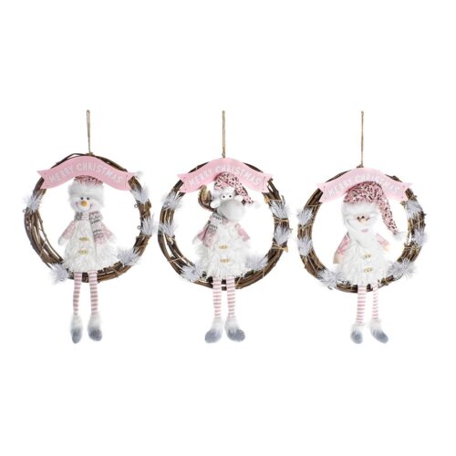 Adorno Navideño DKD Home Decor Ratán (37 x 10 x 38 cm) (3 Unidades)