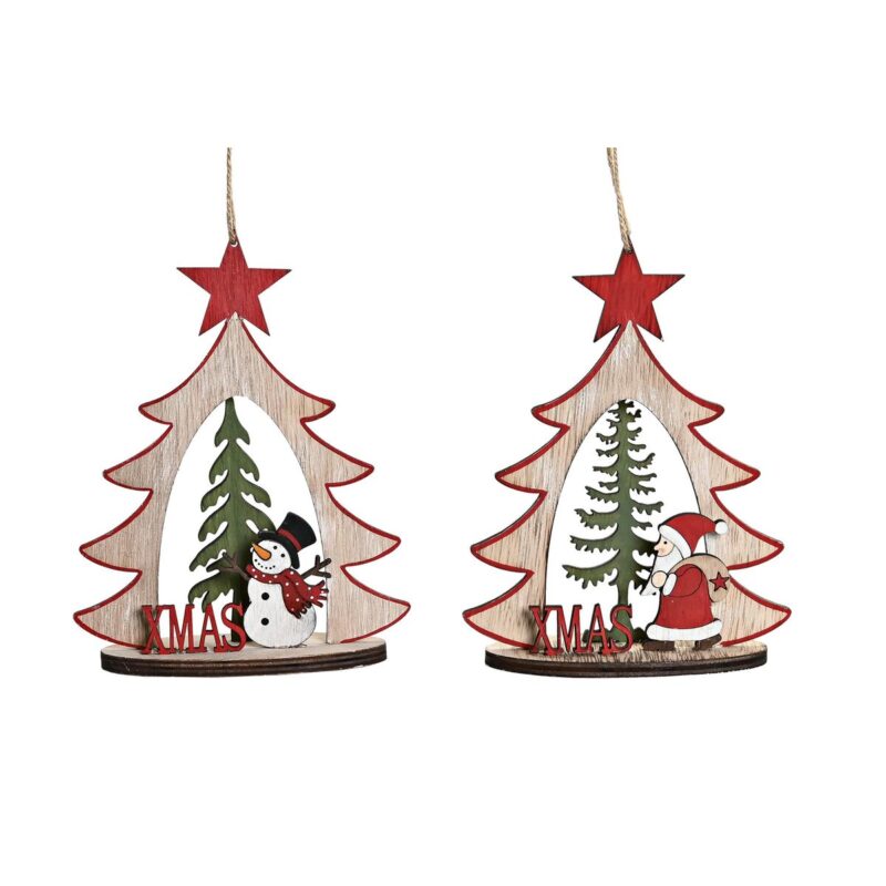 S3036475_0 Adorno Navideño DKD Home Decor Madera (2 Unidades) (14 x 6 x 18 cm)