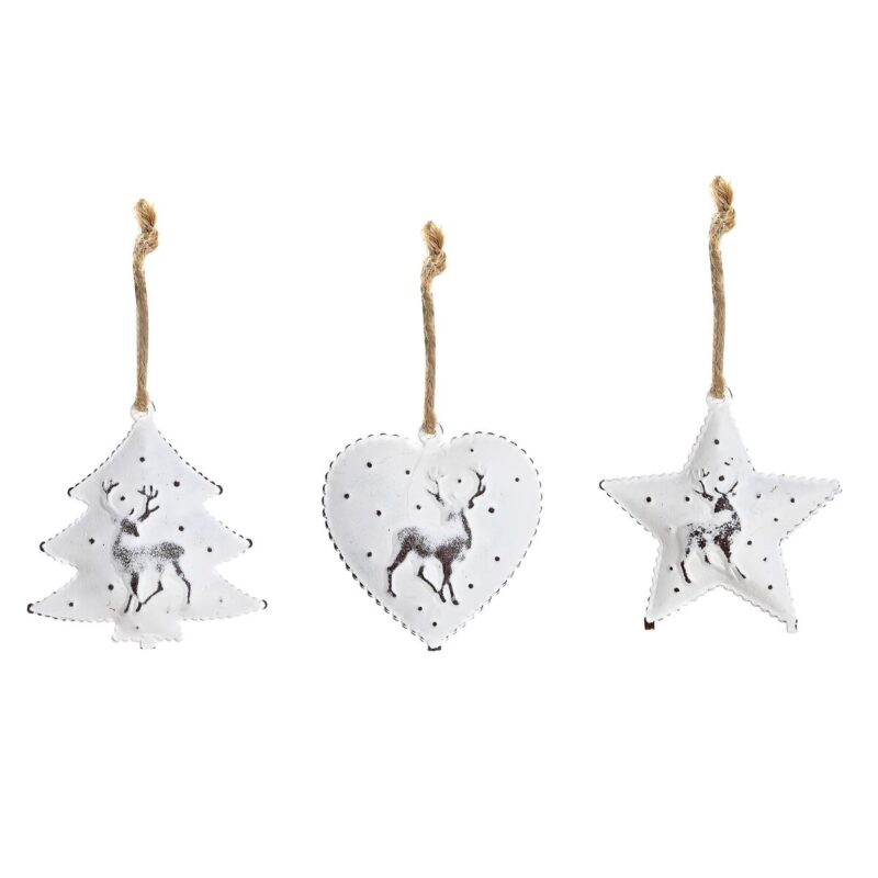 Set Adornos de Navidad DKD Home Decor Metal (12 x 12 x 3 cm) (3 Unidades)