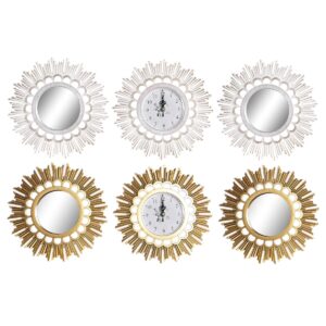 S3037755_0 Reloj de Pared DKD Home Decor Espejo PP (25 x 2,5 x 25 cm) (2 Unidades)