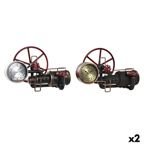 Reloj de Mesa DKD Home Decor Dorado Plateado Vintage (2 Unidades)