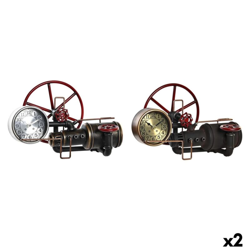 S3037757_0 Reloj de Mesa DKD Home Decor Dorado Plateado Vintage (2 Unidades)