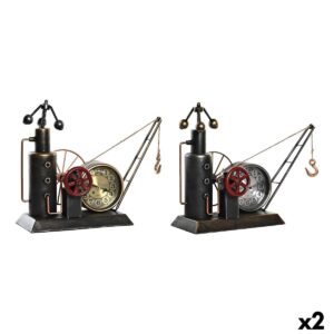 Reloj de Mesa DKD Home Decor Dorado Plateado Vintage (2 Unidades)