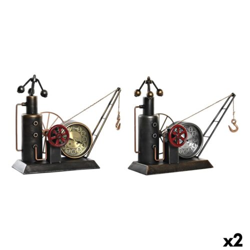 Reloj de Mesa DKD Home Decor Dorado Plateado Vintage (2 Unidades)