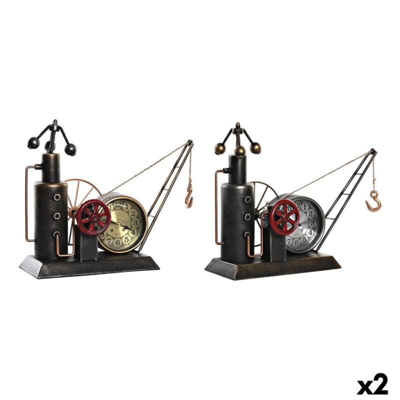 S3037758_0 Reloj de Mesa DKD Home Decor Dorado Plateado Vintage (2 Unidades)