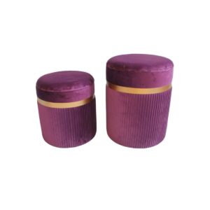 S3034189_0 Reposapiés DKD Home Decor Poliéster MDF Burdeos (39 x 39 x 49 cm)