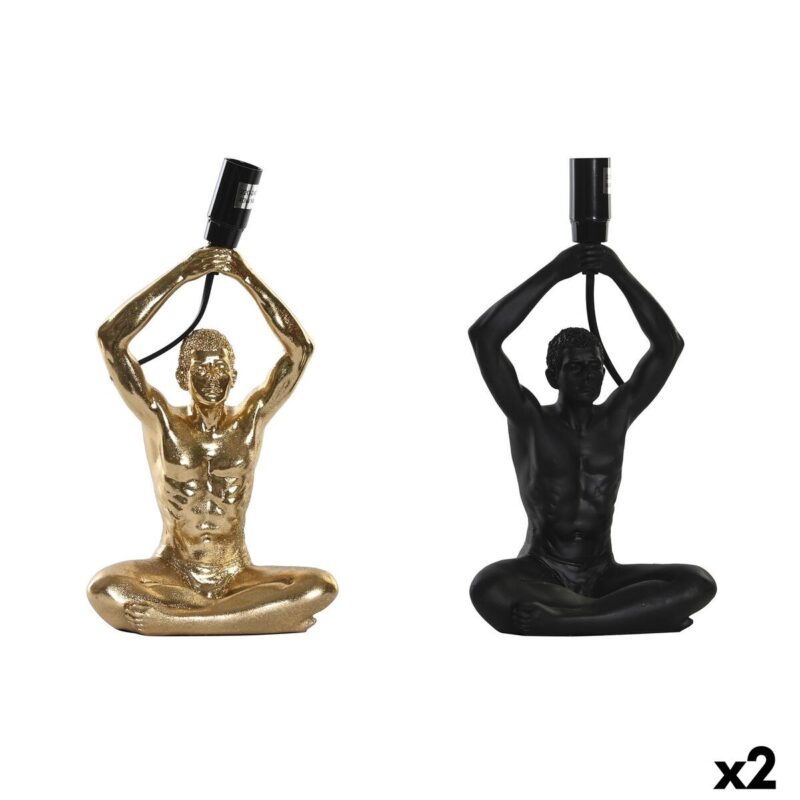 Lámpara de mesa DKD Home Decor 25W Negro Dorado Hombre 220 V Moderno (16 x 10,5 x 25 cm) (2 Unidades)