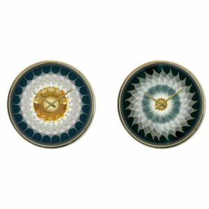 Reloj de Pared DKD Home Decor Cristal Dorado Turquesa Hierro Moderno (2 Unidades) (40 x 6 x 40 cm)