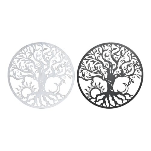 Decoración de Pared DKD Home Decor Negro Metal Blanco Indio Luna (2 Unidades) (60 x 1 x 60 cm)