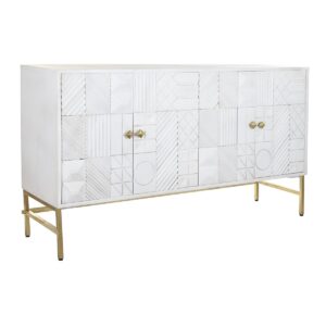S3034462_0 Aparador DKD Home Decor Blanco Latón Madera de mango 157 x 43 x 84 cm 153 x 43 x 84 cm Rombos