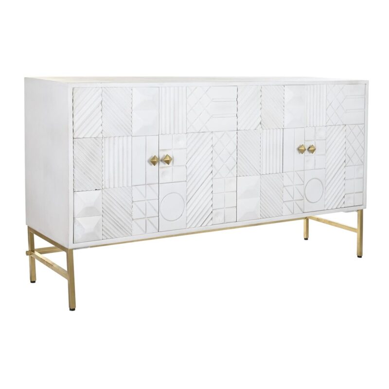 S3034462_0 Aparador DKD Home Decor Blanco Latón Madera de mango 157 x 43 x 84 cm 153 x 43 x 84 cm Rombos