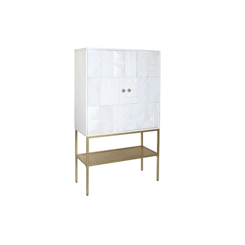Aparador DKD Home Decor Blanco Dorado Metal Madera de mango 91 x 44 x 152 cm