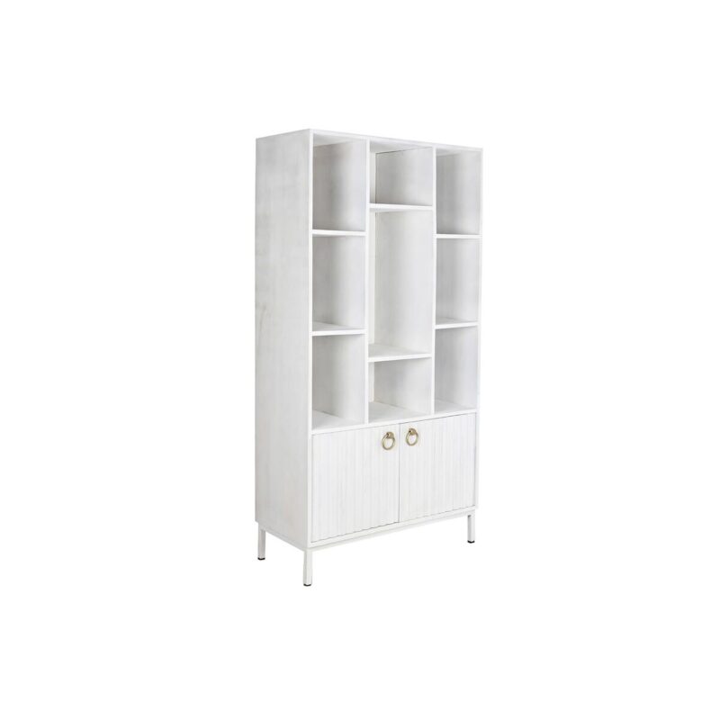 S3040350_0 Estantería DKD Home Decor Blanco Metal Madera de mango 90 x 40 x 180 cm
