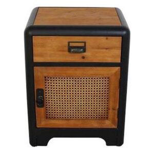 Mesita de Noche DKD Home Decor Abeto Metal (48 x 40 x 62 cm)