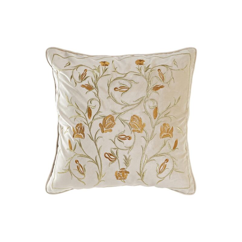 S3041517_0 Cojín DKD Home Decor Dorado 45 x 10 x 45 cm Flores