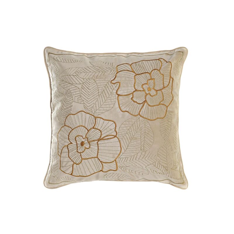 S3041519_0 Cojín DKD Home Decor Dorado 45 x 10 x 45 cm Flores