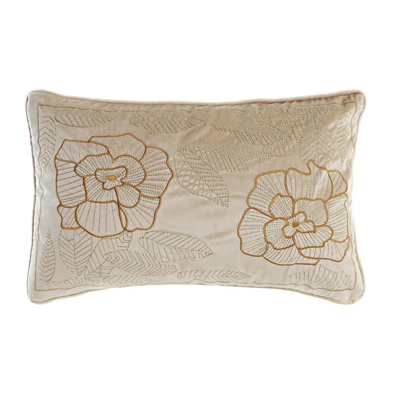 S3041520_0 Cojín DKD Home Decor Dorado 50 x 10 x 30 cm Flores