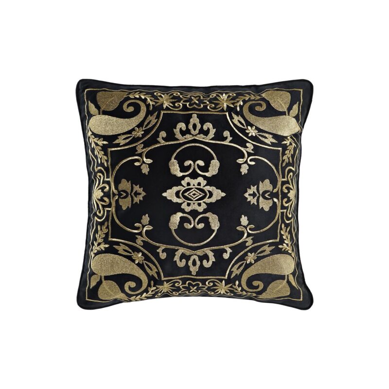 S3041521_0 Cojín DKD Home Decor Negro Dorado 45 x 10 x 45 cm Árabe