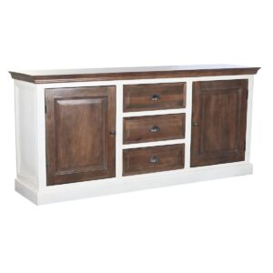S3040422_0 Aparador DKD Home Decor Blanco Marrón oscuro Madera de mango 180 x 46 x 83 cm