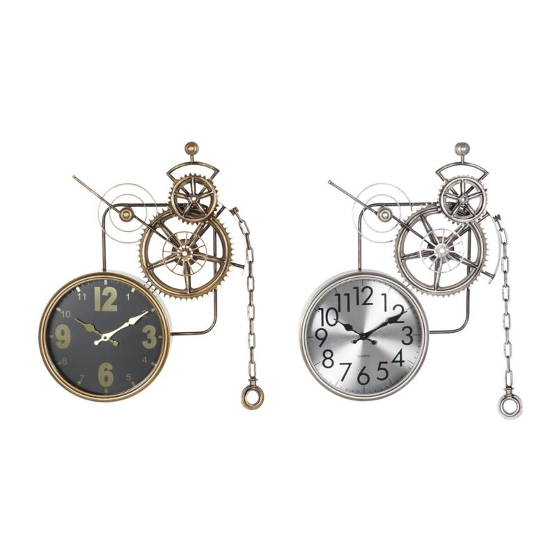 S3041481_0 Reloj de Pared DKD Home Decor Engranajes Cristal Hierro 50 x 7 x 62 cm (2 Unidades)