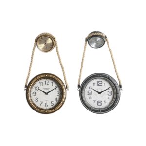 S3041482_0 Reloj de Pared DKD Home Decor 28,5 x 8 x 50 cm Cristal Hierro Vintage (2 Unidades)