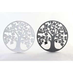 Decoración de Pared DKD Home Decor Árbol Metal Tradicional (2 Unidades) (40 x 1 x 40 cm)