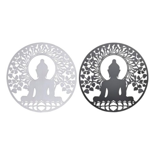 Decoración de Pared DKD Home Decor Metal Buda (2 Unidades) (60 x 1 x 60 cm)