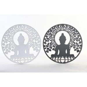 Decoración de Pared DKD Home Decor Metal Buda Oriental (2 Unidades) (40 x 1 x 40 cm)