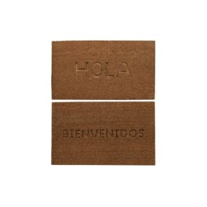 Felpudo DKD Home Decor Marrón Goma Coco (75 x 45 x 2,3 cm) (2 Unidades)