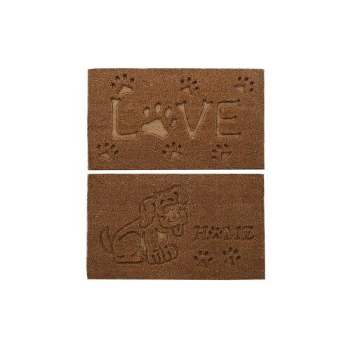 Felpudo DKD Home Decor Marrón Goma Coco (75 x 45 x 2,3 cm) (2 Unidades)