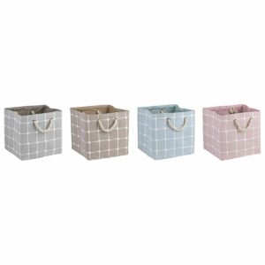 Caja Decorativa DKD Home Decor Poliéster EVA (30 x 30 x 30 cm) (4 Unidades)