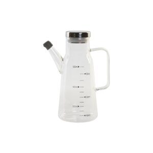 S3041380_0 Aceitera DKD Home Decor 15 x 9 x 19,6 cm Plateado Acero Inoxidable 550 ml Vidrio de Borosilicato