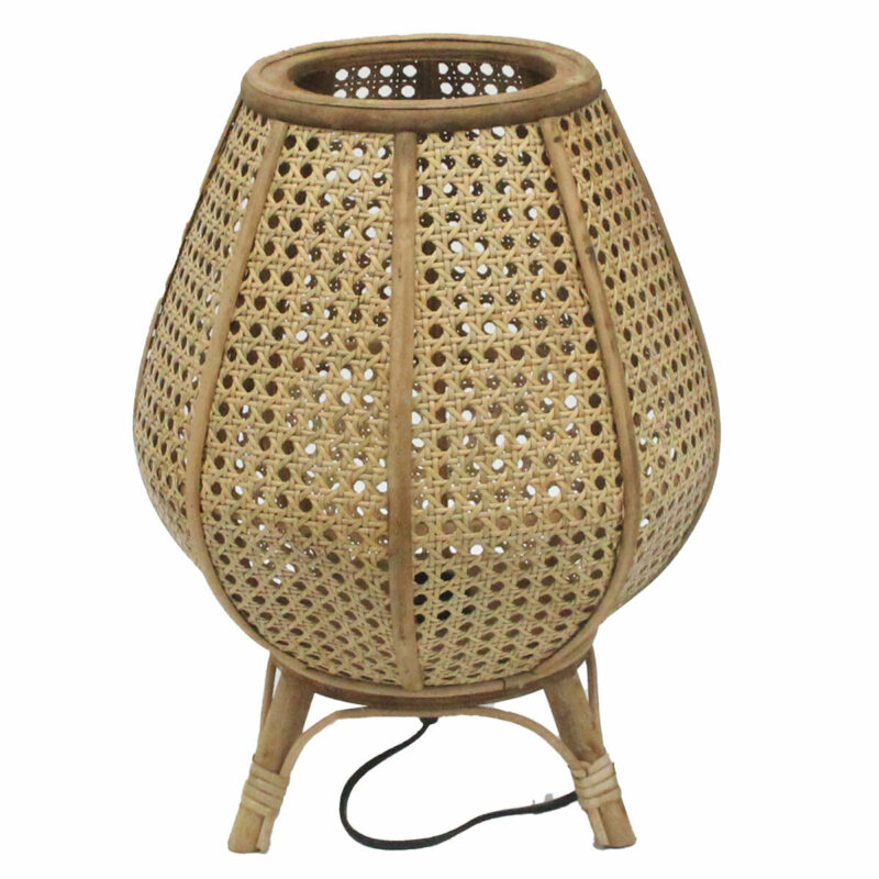 S3040185_0 Lámpara de mesa DKD Home Decor Marrón Ratán 50 W (29 x 29 x 40 cm)