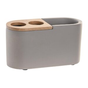 Vaso DKD Home Decor Gris Natural Bambú Cemento 11 X 4,5 X 6 CM